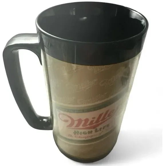 Vintage Miller High Life Thermo-Serv Insulated Beer Mug Stein Gold Made in USA - Picture 4 of 4